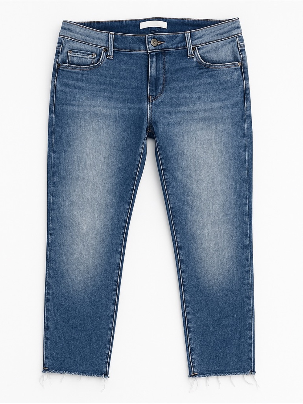 Torrid Size 14 Boyfriend Jeans Distressed Raw Hem Stretch Denim Blue